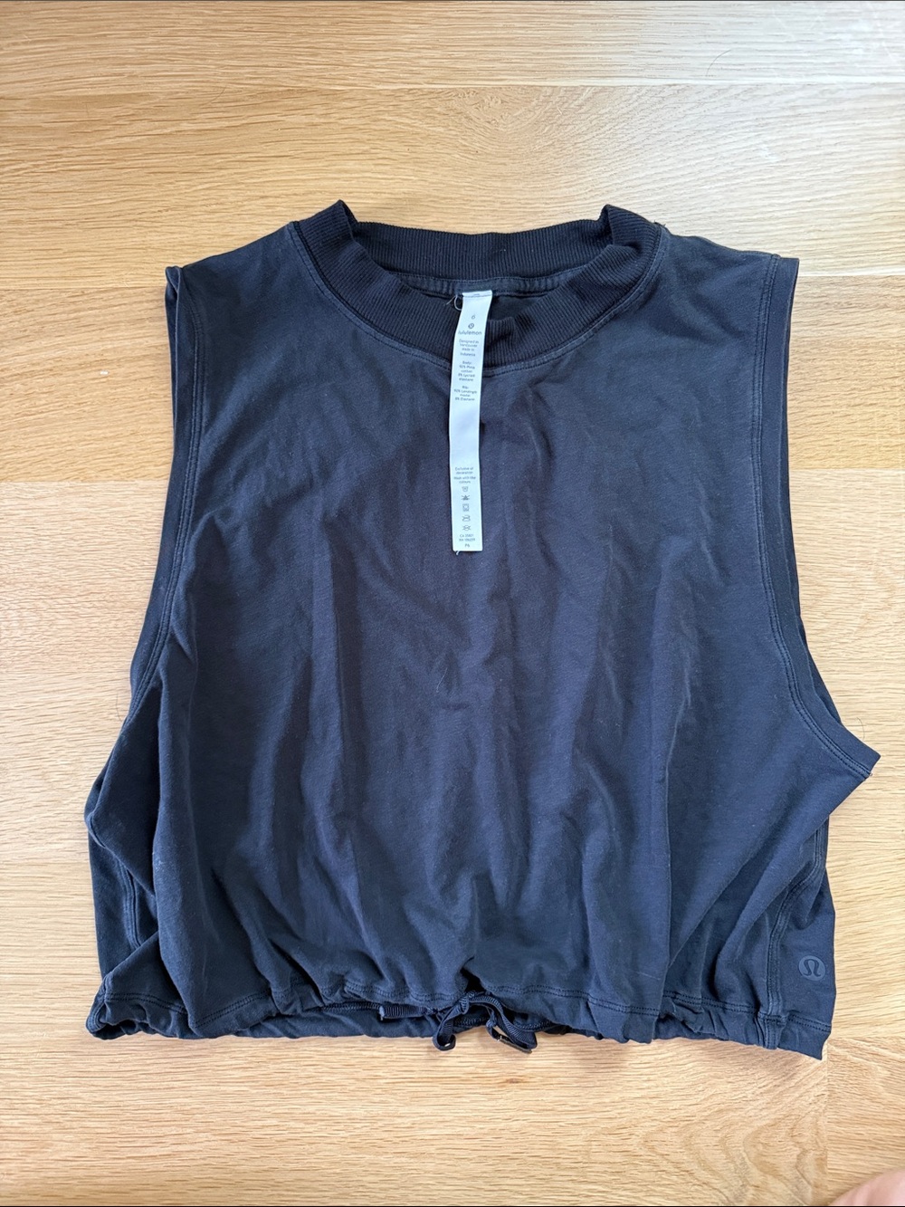 Black lululemon size 6 Black Drawstring Tank Top - Picture 2 of 6